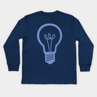 Blue Light Bulb Kids Long Sleeve T-Shirt